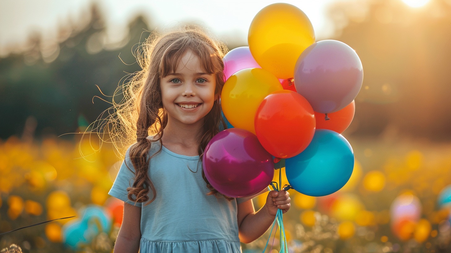 Ребенок с воздушными шарами