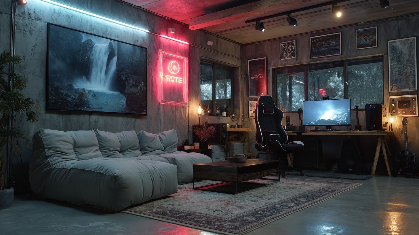 Неоновая подсветка в комнате